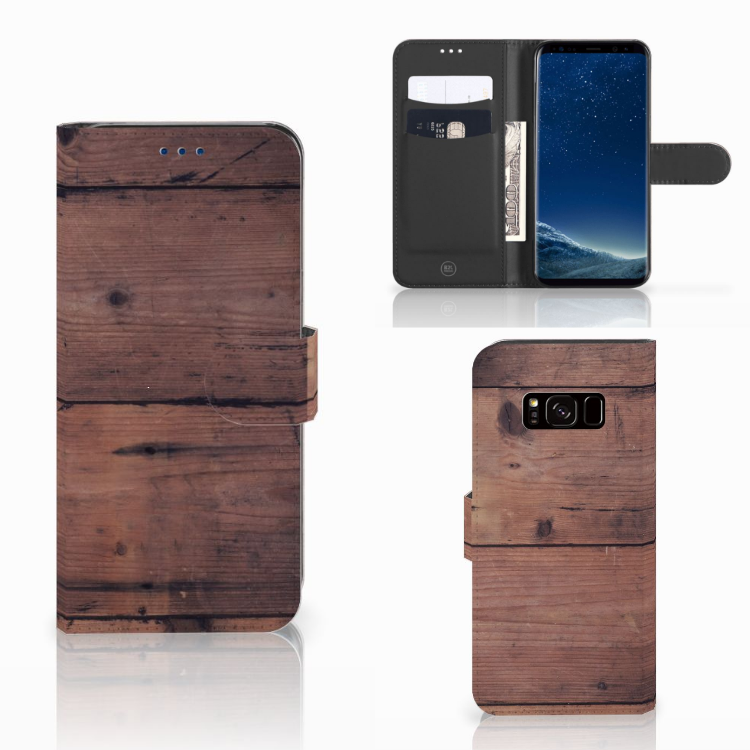 Samsung Galaxy S8 Book Style Case Old Wood