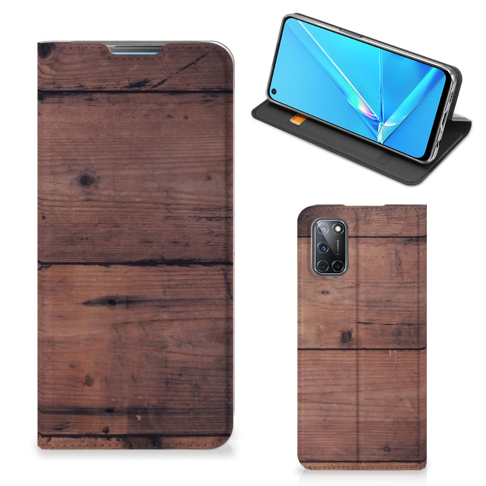 OPPO A52 | A72 Book Wallet Case Old Wood