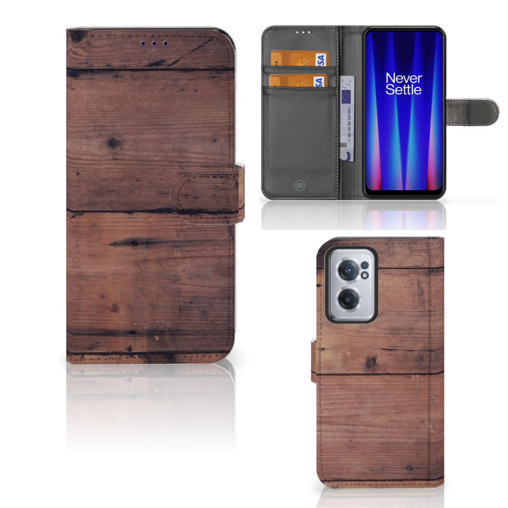 OnePlus Nord CE 2 Book Style Case Old Wood