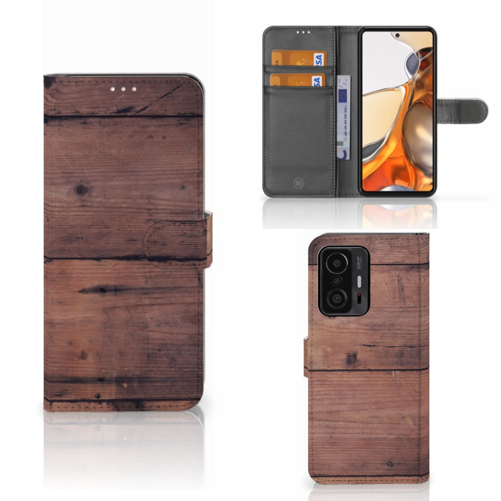 Xiaomi 11T | 11T Pro Book Style Case Old Wood