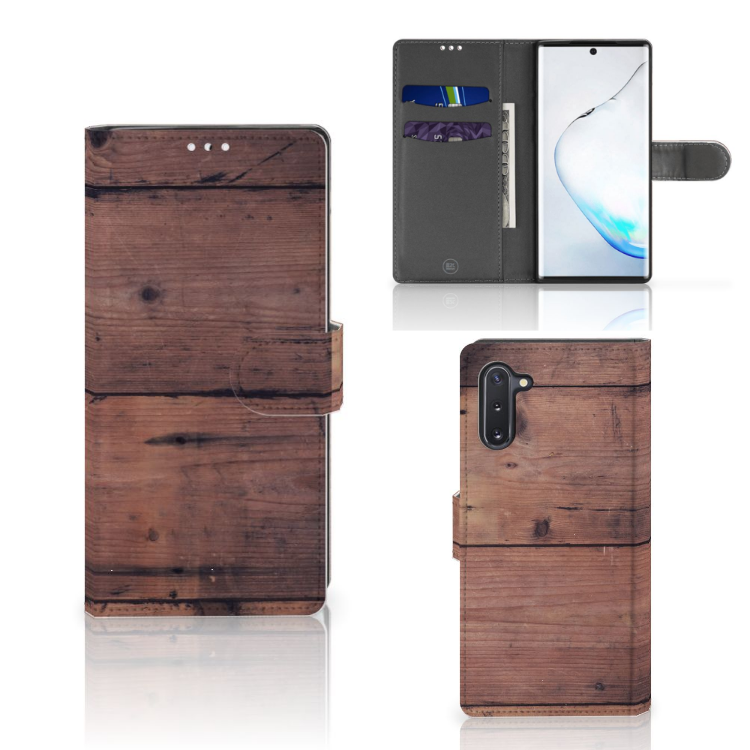 Samsung Galaxy Note 10 Book Style Case Old Wood