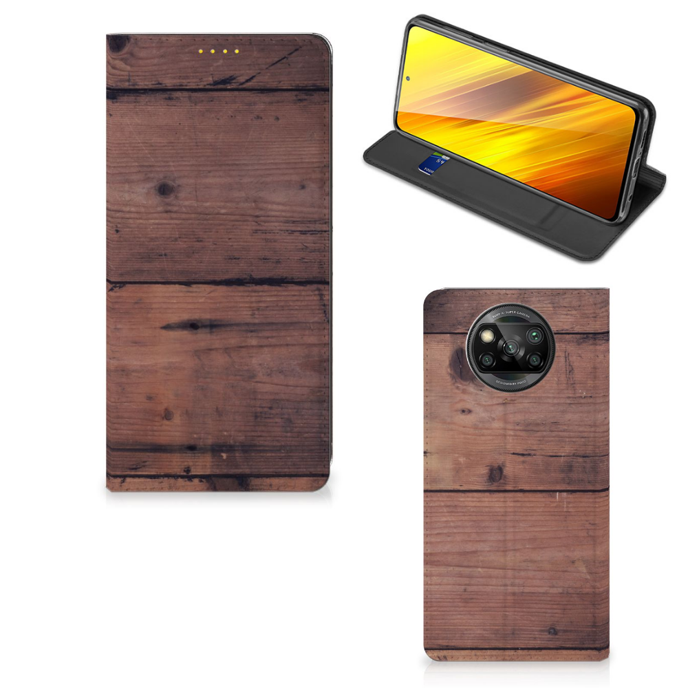 Xiaomi Poco X3 Pro | Poco X3 Book Wallet Case Old Wood