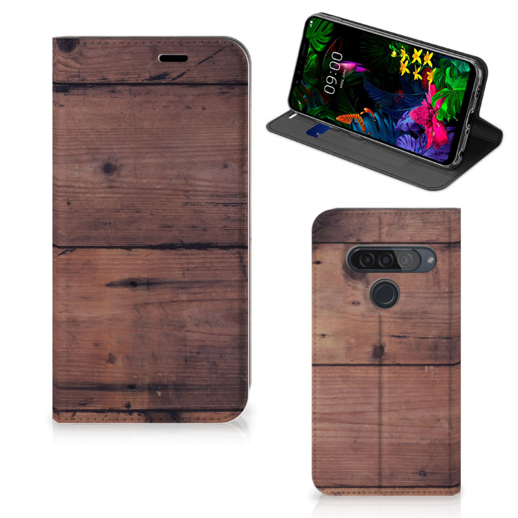 LG G8s Thinq Book Wallet Case Old Wood