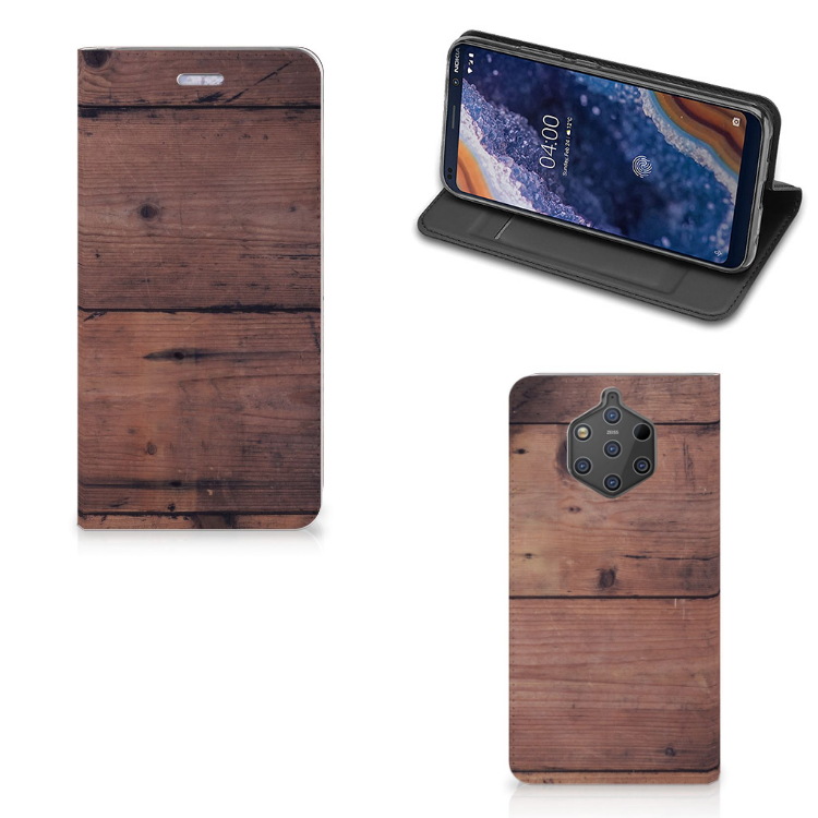 Nokia 9 PureView Uniek Standcase Hoesje Old Wood