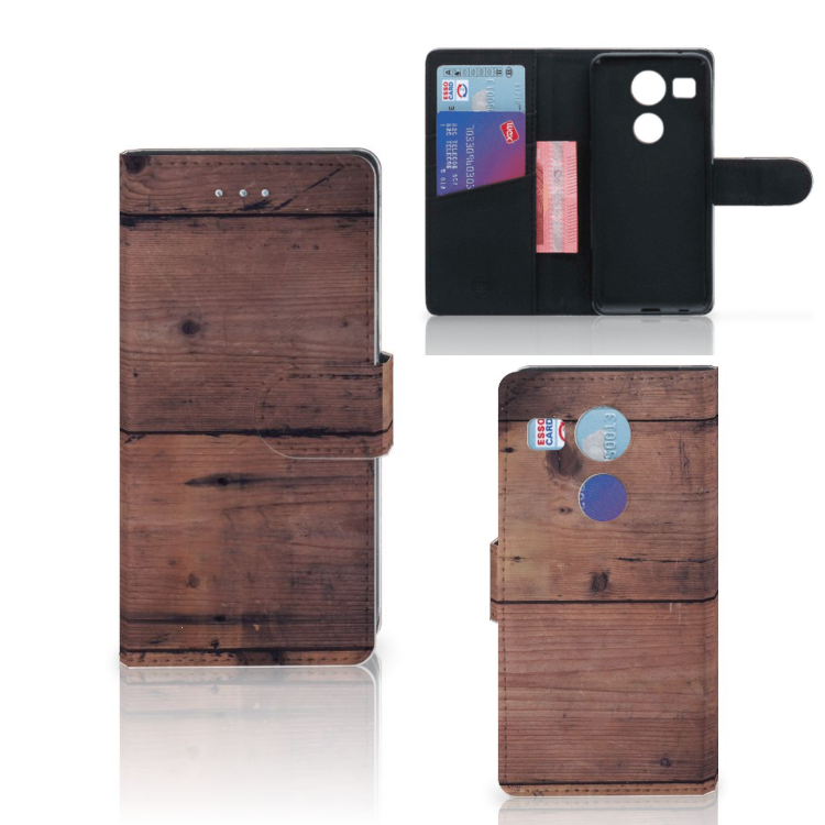 LG Nexus 5X Book Style Case Old Wood