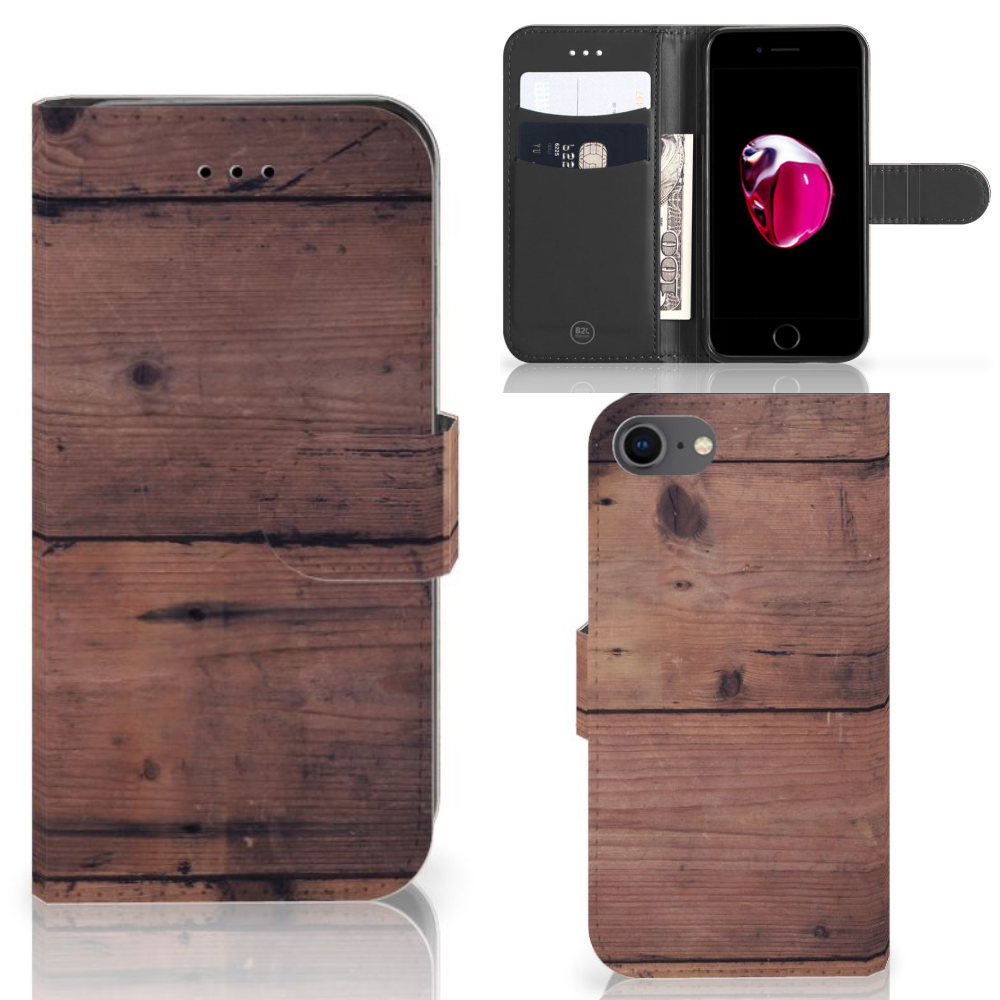 iPhone 7 | 8 | SE (2020) | SE (2022) Book Style Case Old Wood