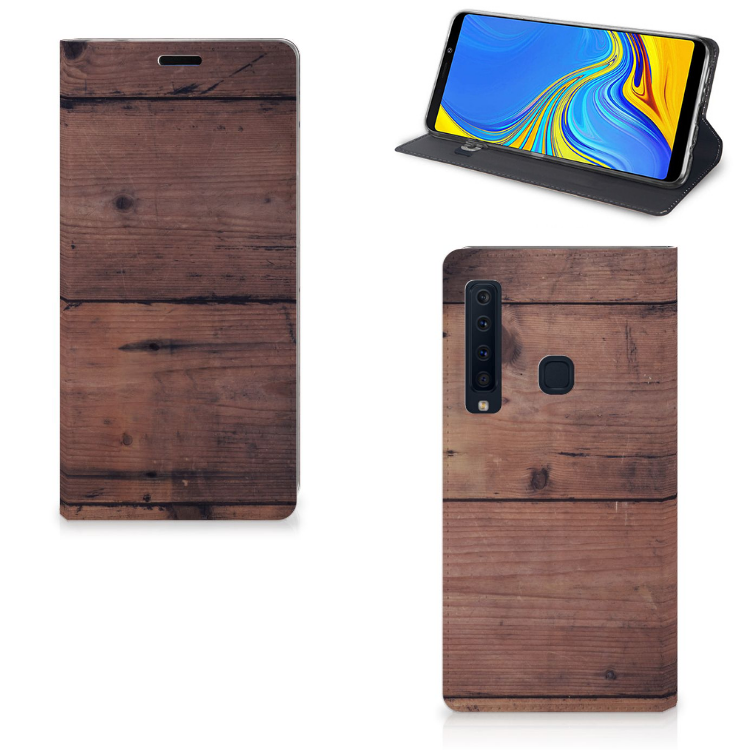 Samsung Galaxy A9 (2018) Uniek Standcase Hoesje Old Wood
