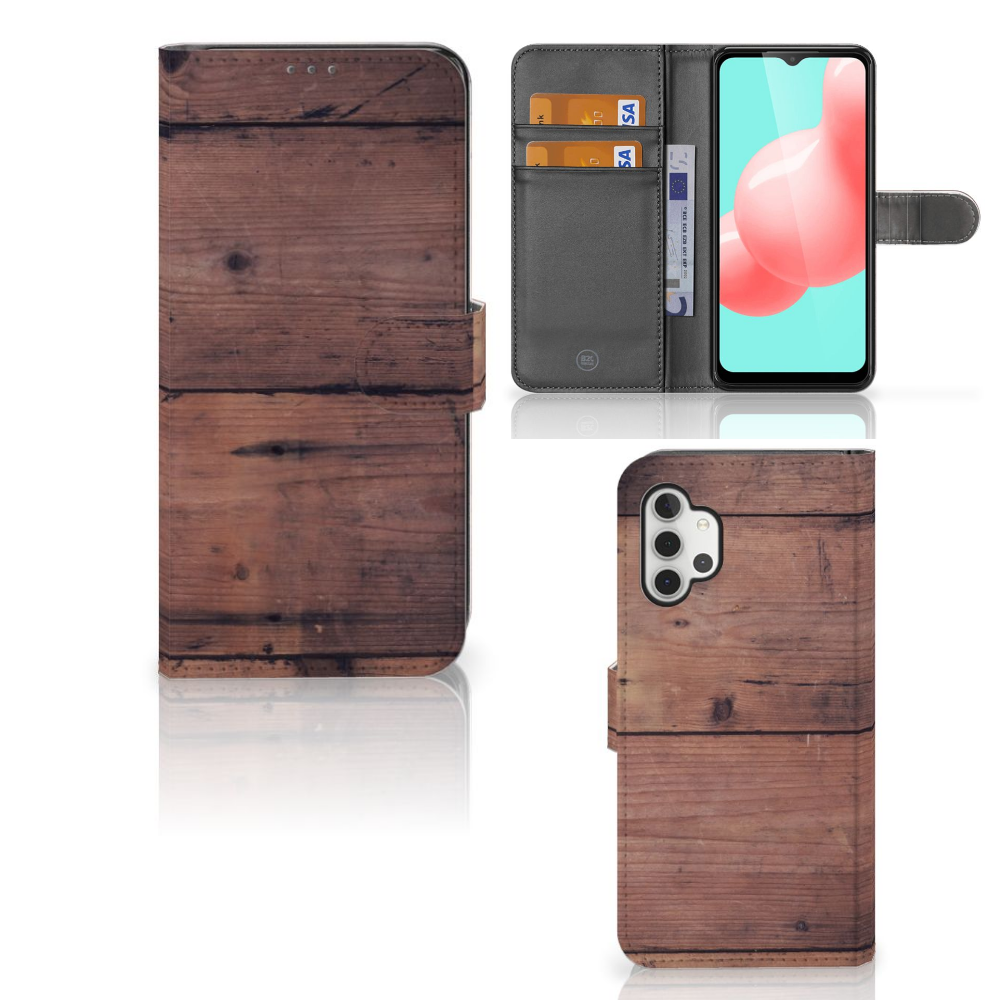 Samsung Galaxy A32 5G Book Style Case Old Wood