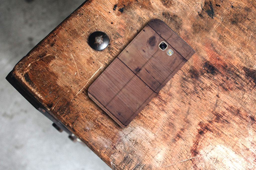 Samsung Galaxy A5 2017 Book Wallet Case Old Wood