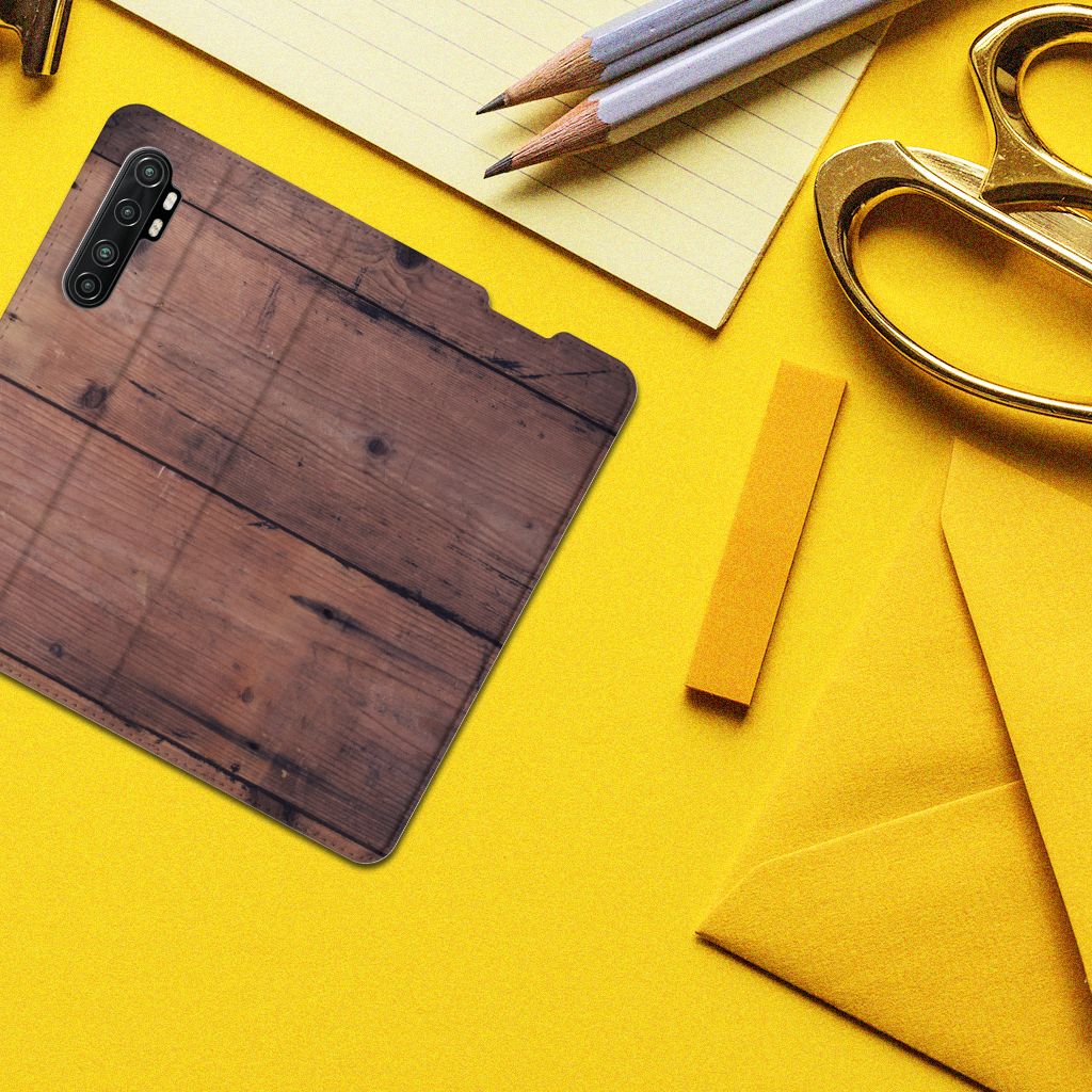 Xiaomi Mi Note 10 Lite Book Wallet Case Old Wood