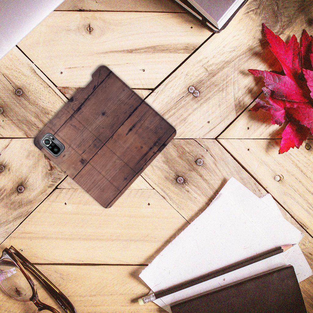 Xiaomi Redmi Note 10/10T 5G | Poco M3 Pro Book Wallet Case Old Wood