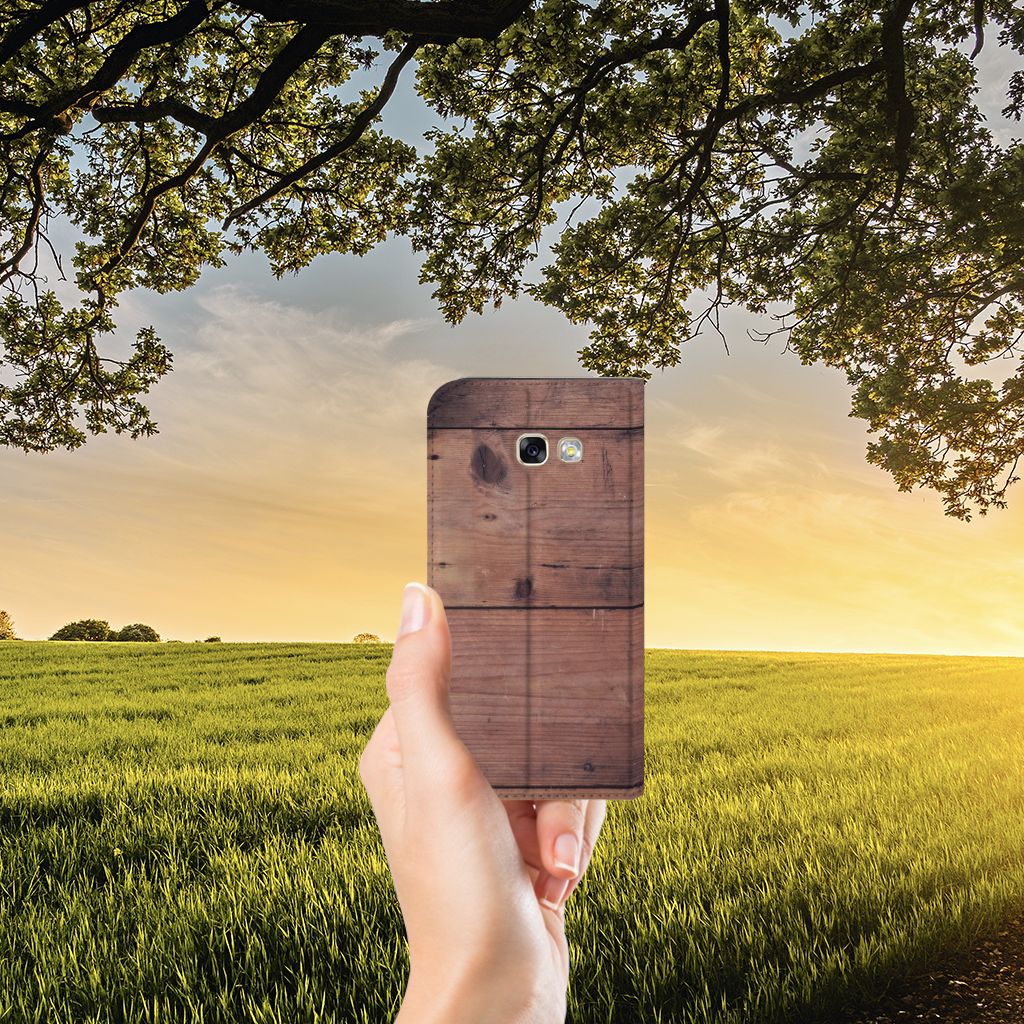 Samsung Galaxy A5 2017 Book Wallet Case Old Wood