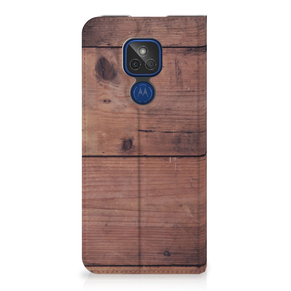 Motorola Moto G9 Play Book Wallet Case Old Wood