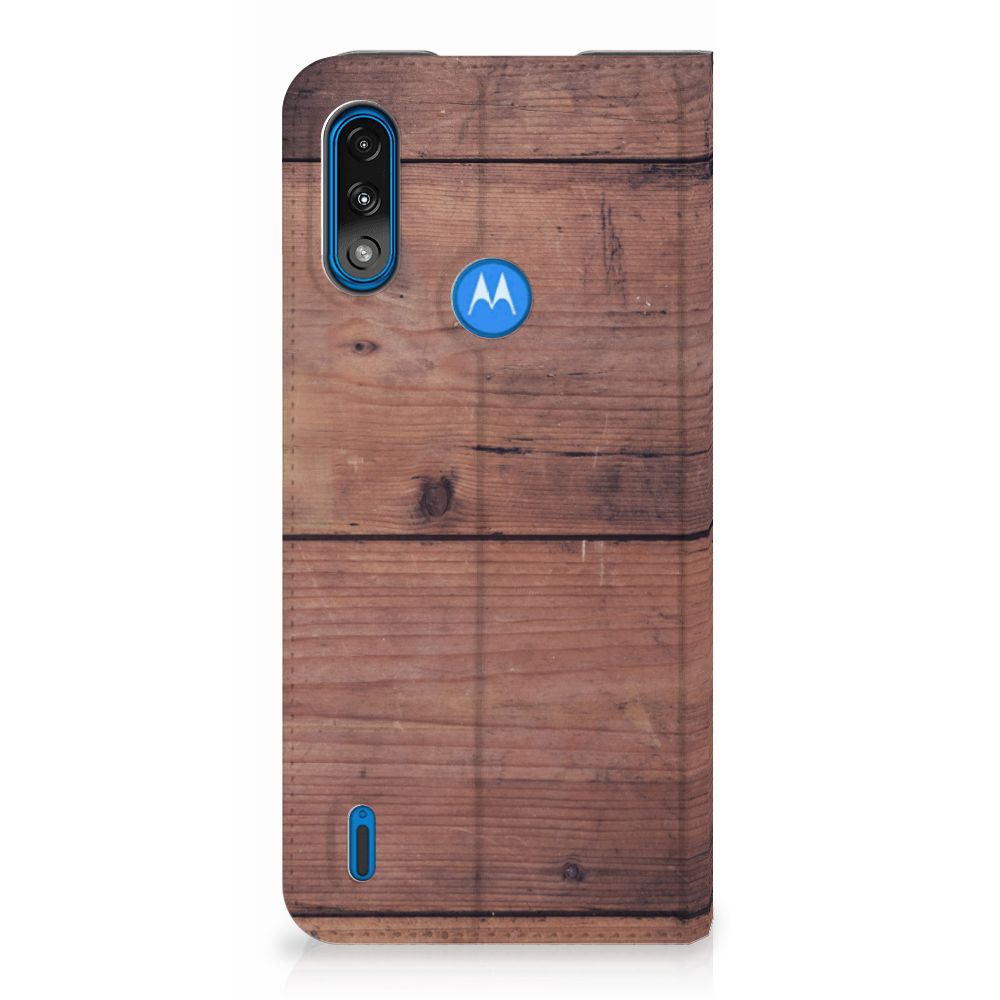Motorola Moto E7 Power | E7i Power Book Wallet Case Old Wood