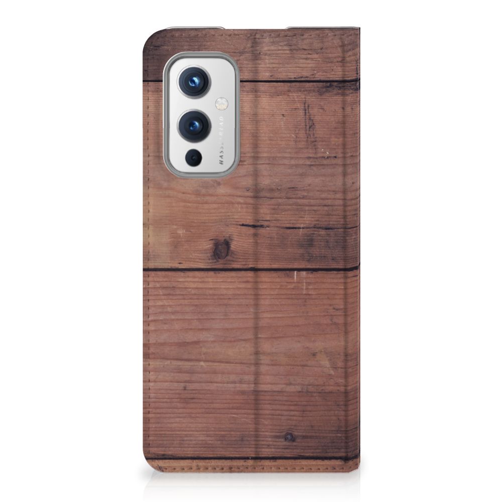 OnePlus 9 Book Wallet Case Old Wood