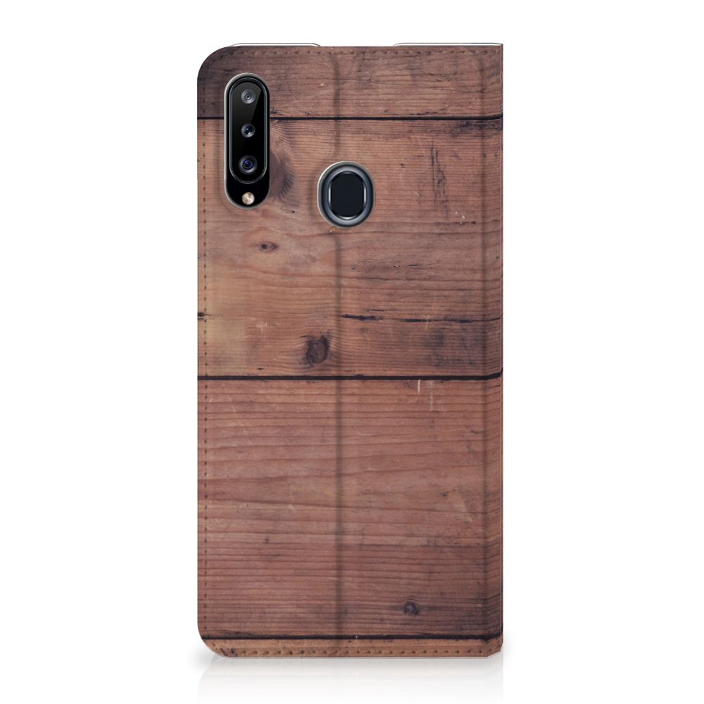Samsung Galaxy A20s Book Wallet Case Old Wood