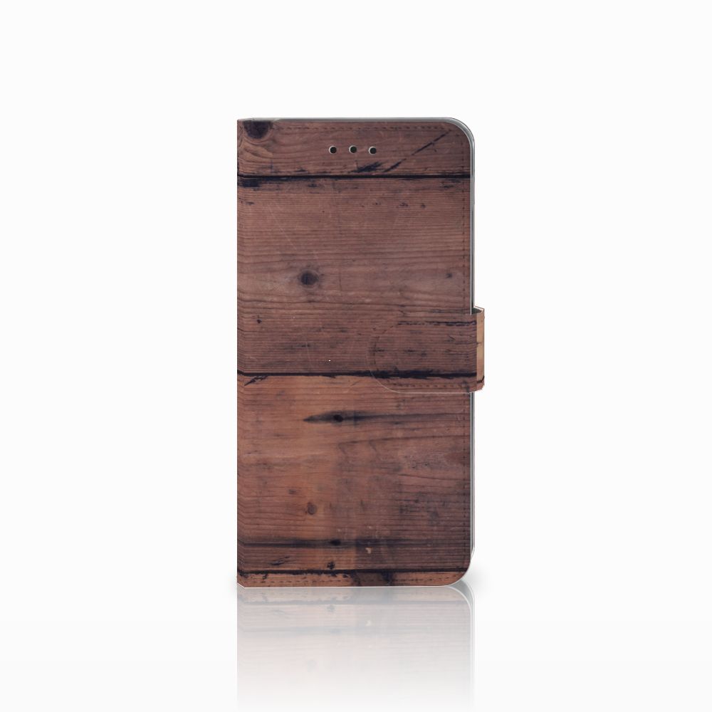 Samsung Galaxy A6 Plus 2018 Book Style Case Old Wood