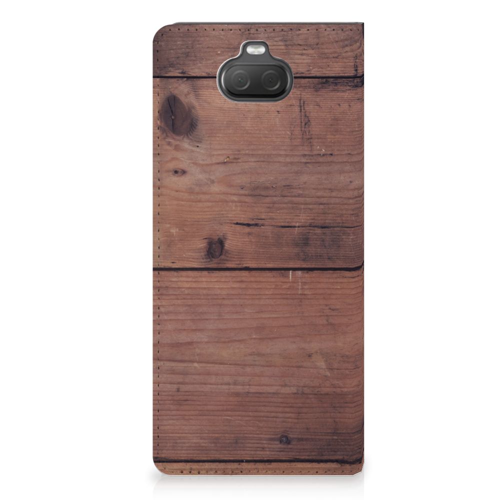 Sony Xperia 10 Book Wallet Case Old Wood