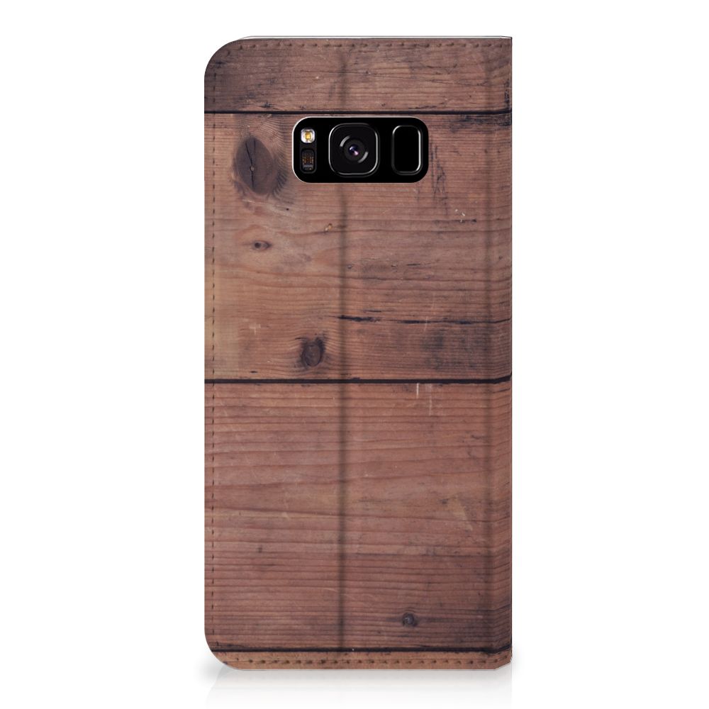 Samsung Galaxy S8 Book Wallet Case Old Wood