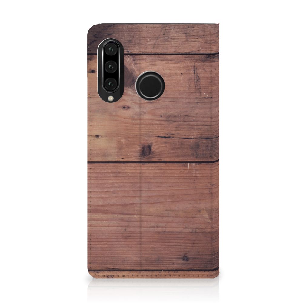 Huawei P30 Lite New Edition Book Wallet Case Old Wood