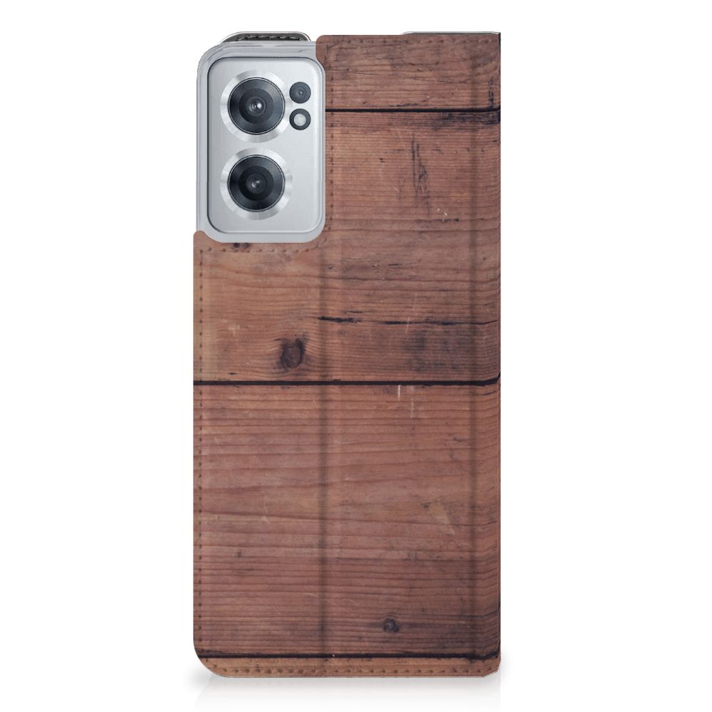 OnePlus Nord CE 2 5G Book Wallet Case Old Wood