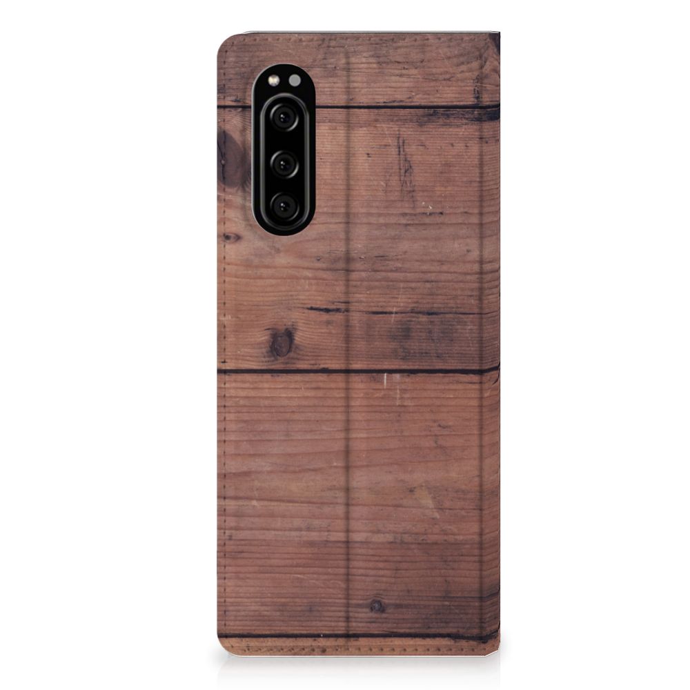 Sony Xperia 5 Book Wallet Case Old Wood