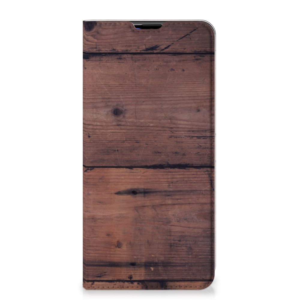 Samsung Galaxy A20s Book Wallet Case Old Wood