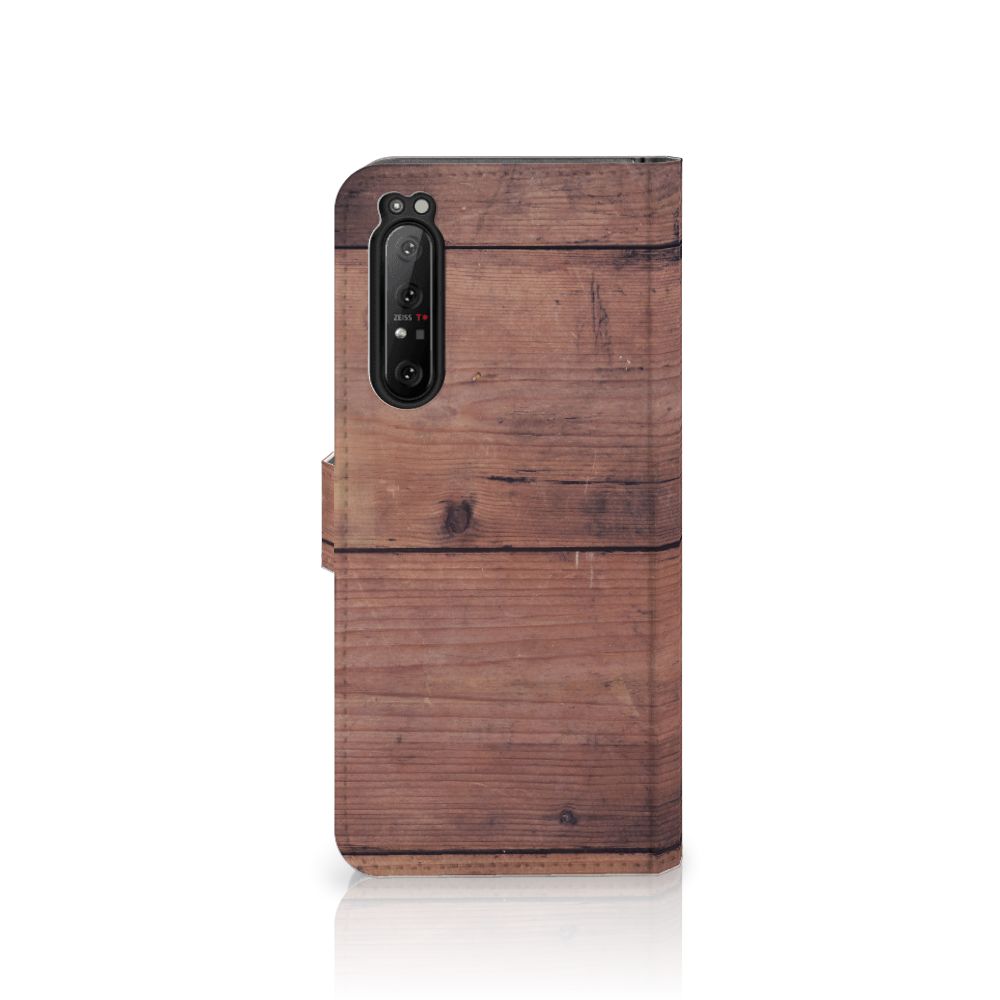 Sony Xperia 1 II Book Style Case Old Wood