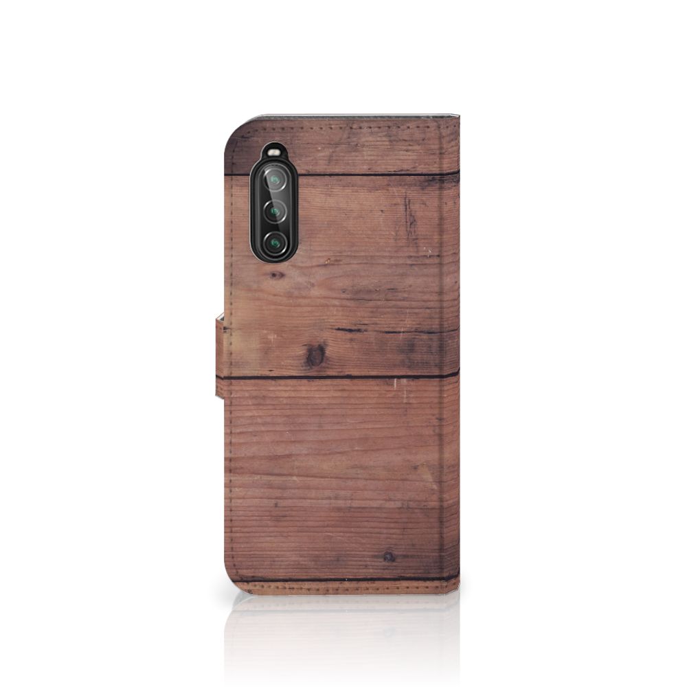 Sony Xperia 10 II Book Style Case Old Wood