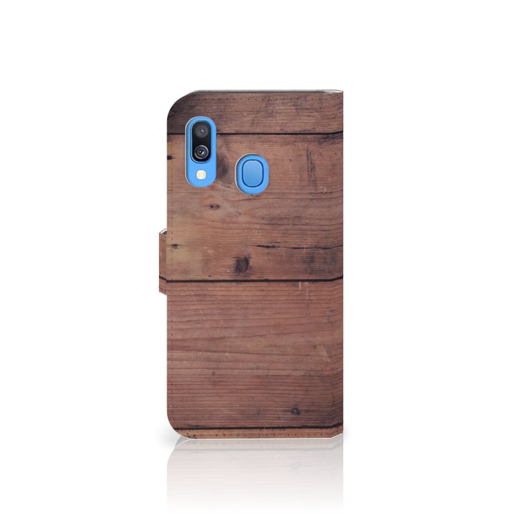 Samsung Galaxy A40 Book Style Case Old Wood