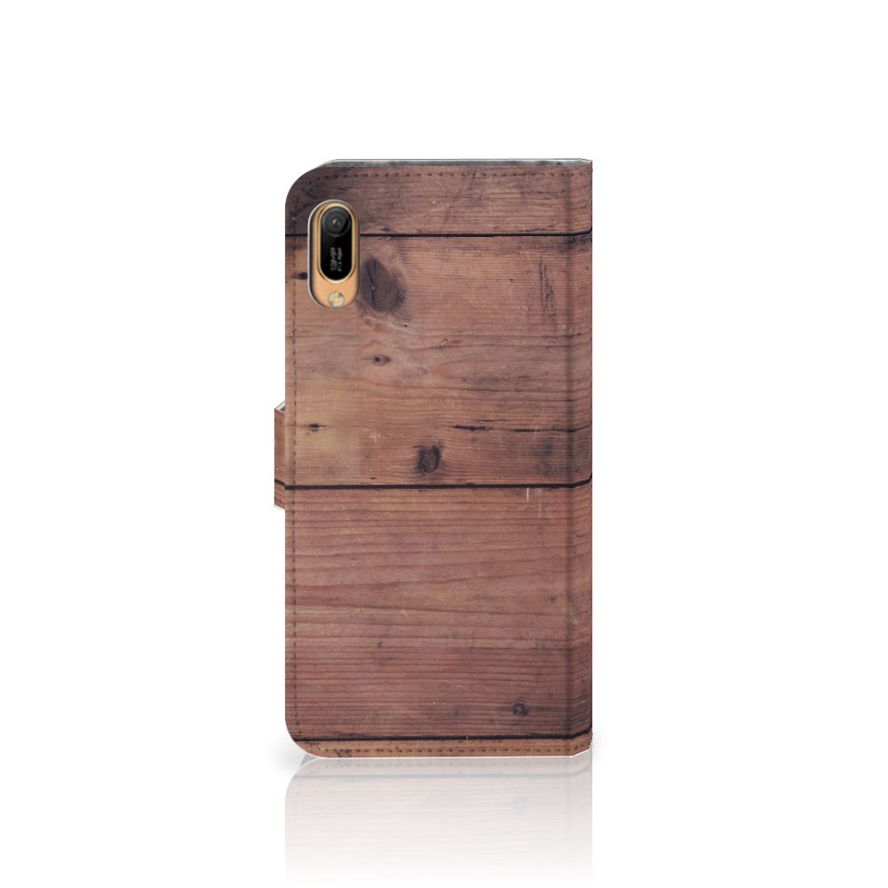 Huawei Y6 (2019) Book Style Case Old Wood
