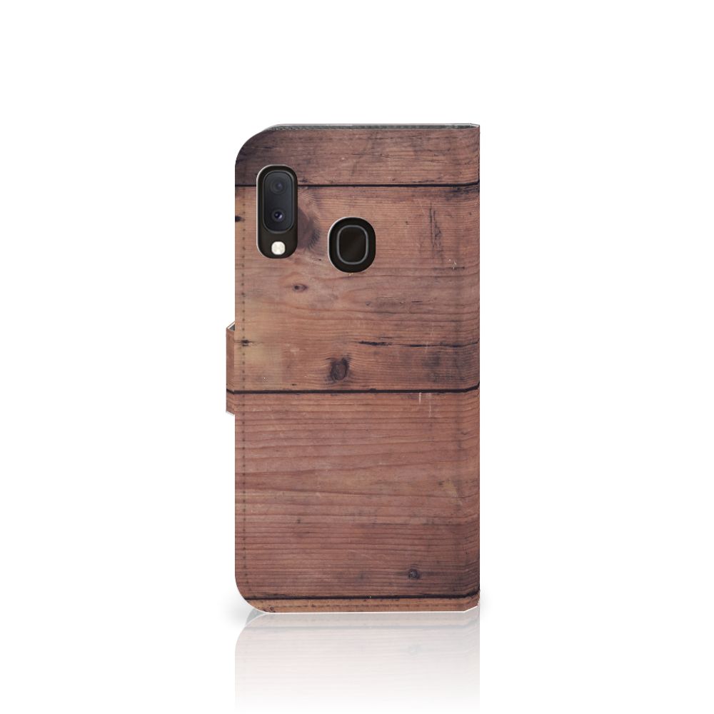Samsung Galaxy A20e Book Style Case Old Wood
