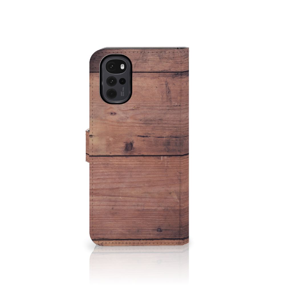 Motorola Moto G22 Book Style Case Old Wood