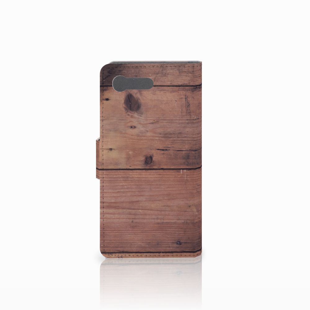 Sony Xperia X Compact Book Style Case Old Wood