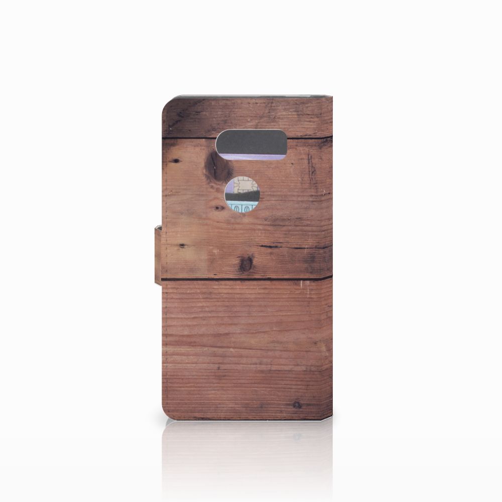 LG V30 Book Style Case Old Wood