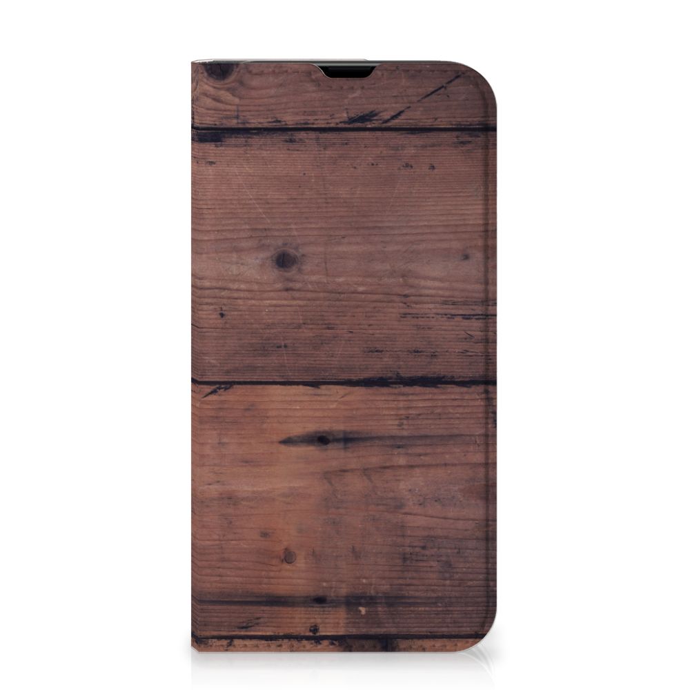 iPhone 13 Pro Book Wallet Case Old Wood