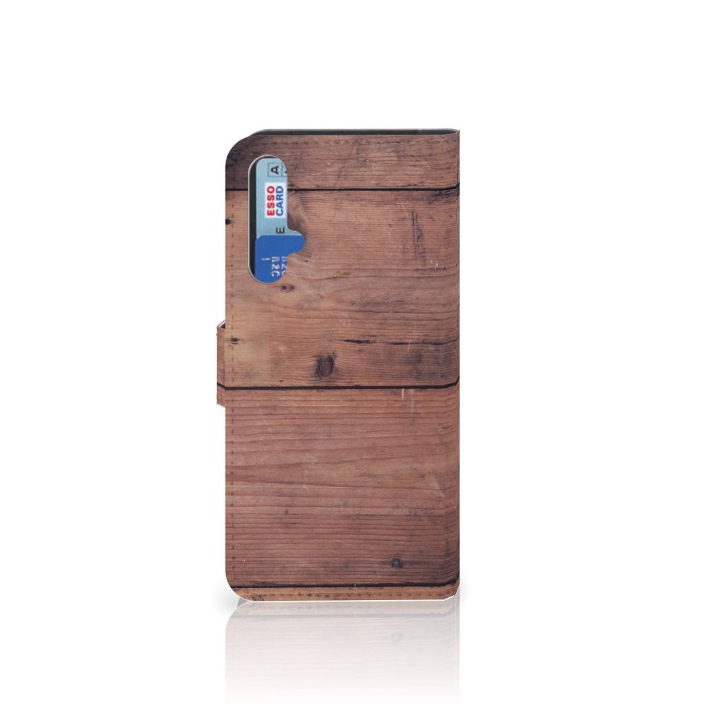 Honor 20 Book Style Case Old Wood