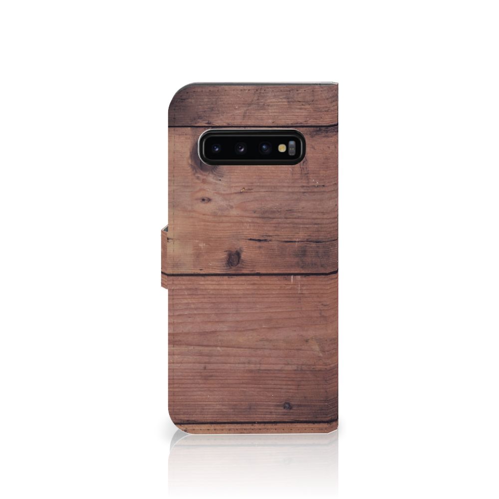 Samsung Galaxy S10 Plus Book Style Case Old Wood