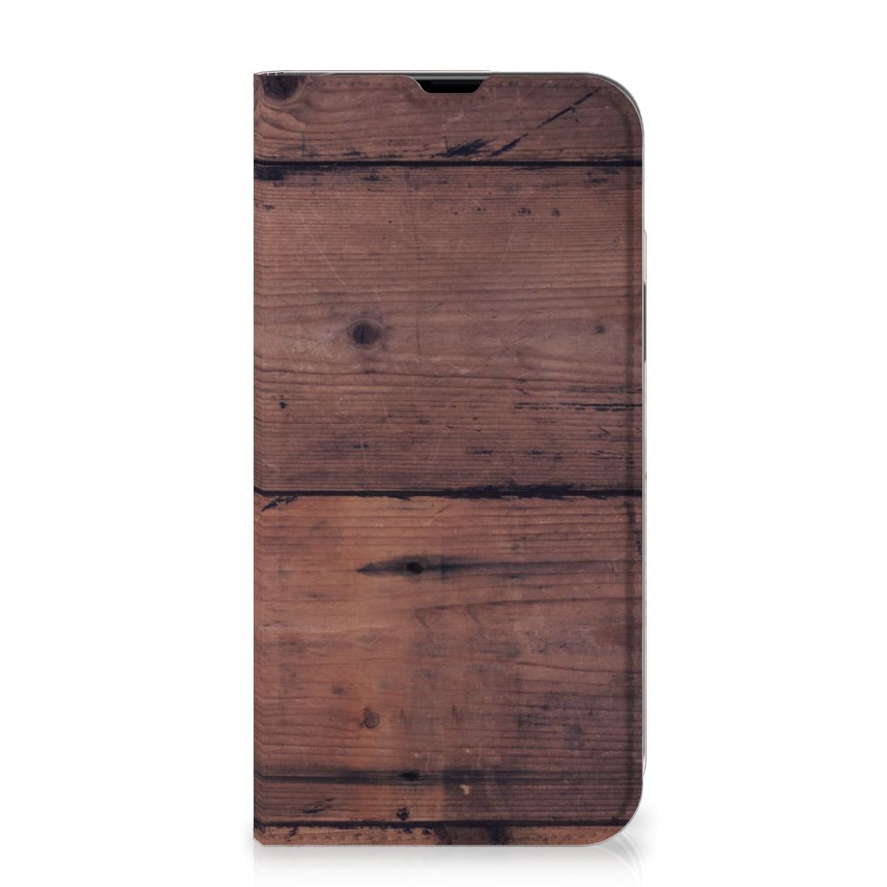 iPhone 13 Pro Max Book Wallet Case Old Wood