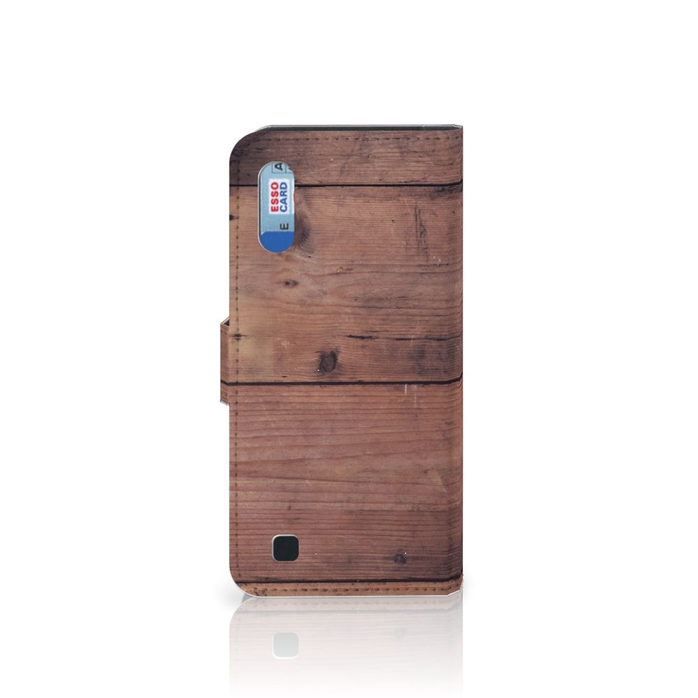 Samsung Galaxy M10 Book Style Case Old Wood