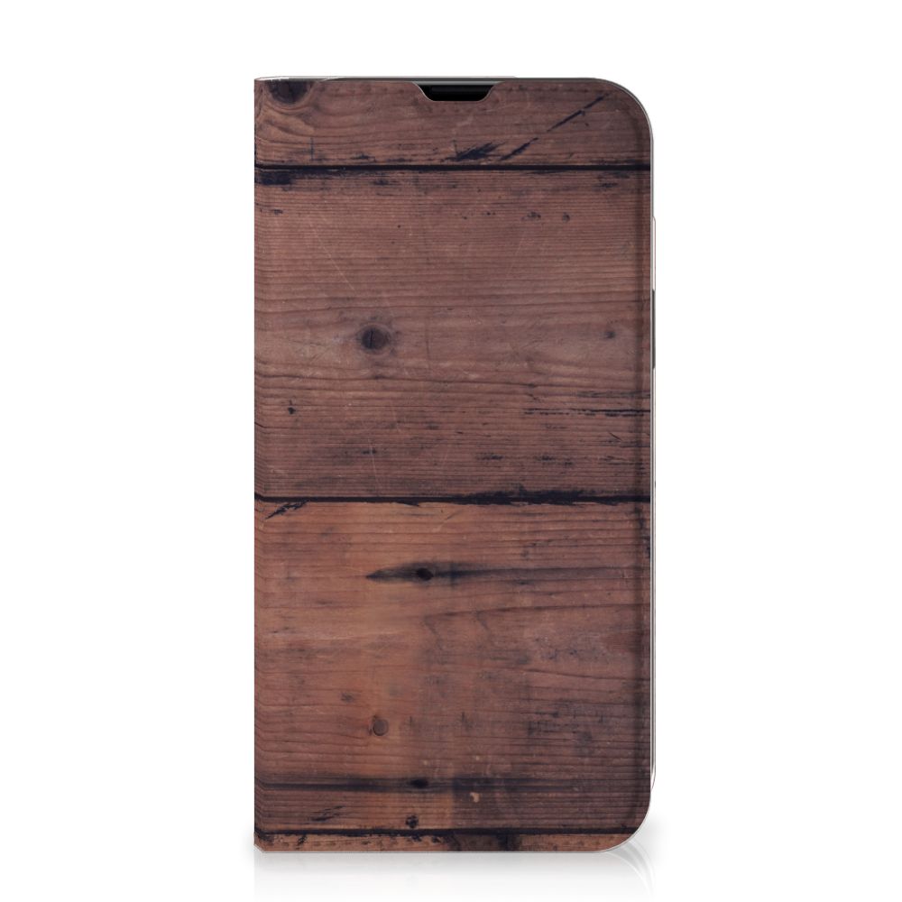 iPhone 13 Book Wallet Case Old Wood