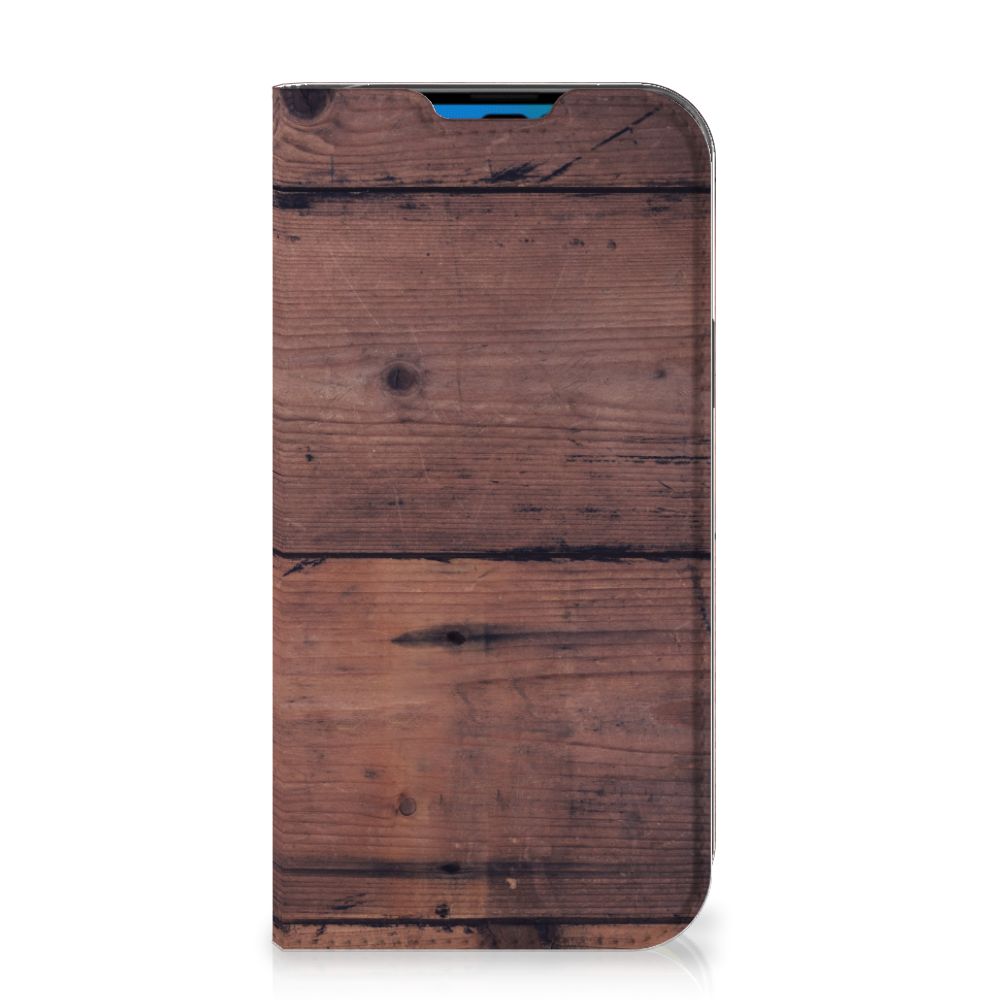 iPhone 14 Pro Book Wallet Case Old Wood