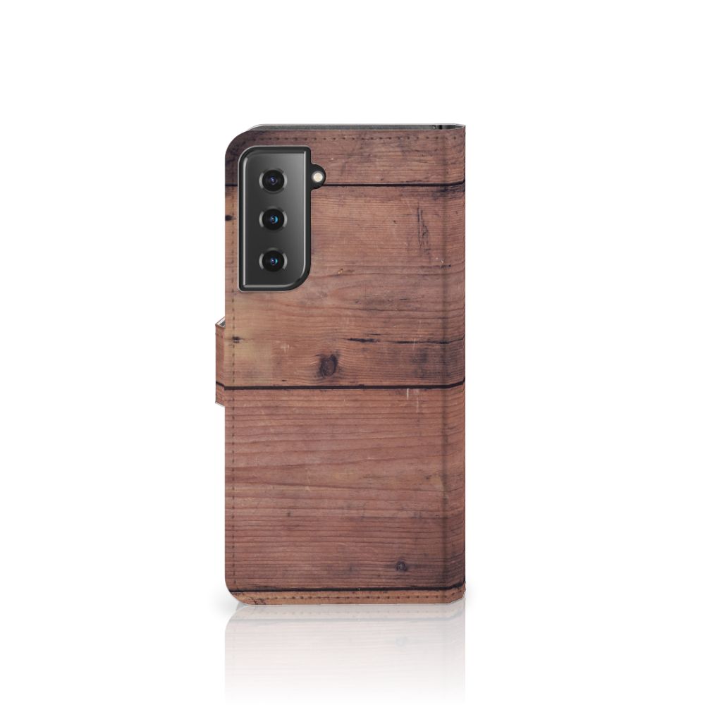 Samsung Galaxy S21 Book Style Case Old Wood