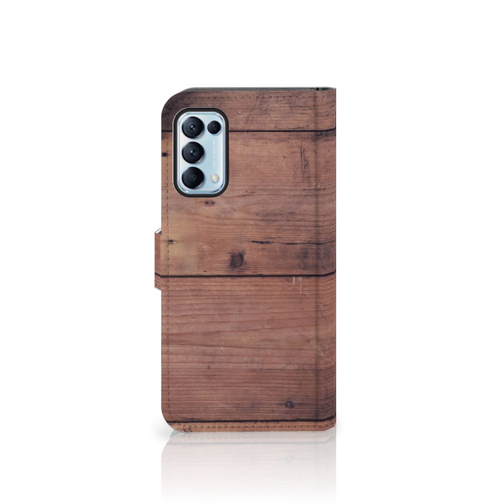 OPPO Find X3 Lite Book Style Case Old Wood