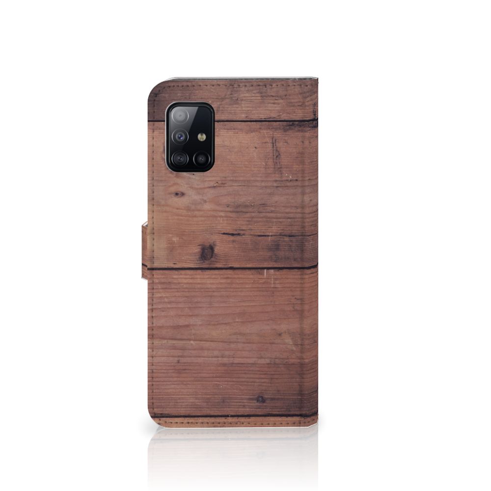 Samsung Galaxy A71 Book Style Case Old Wood