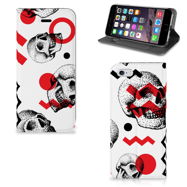 Mobiel BookCase Apple iPhone 6 | 6s Skull Red