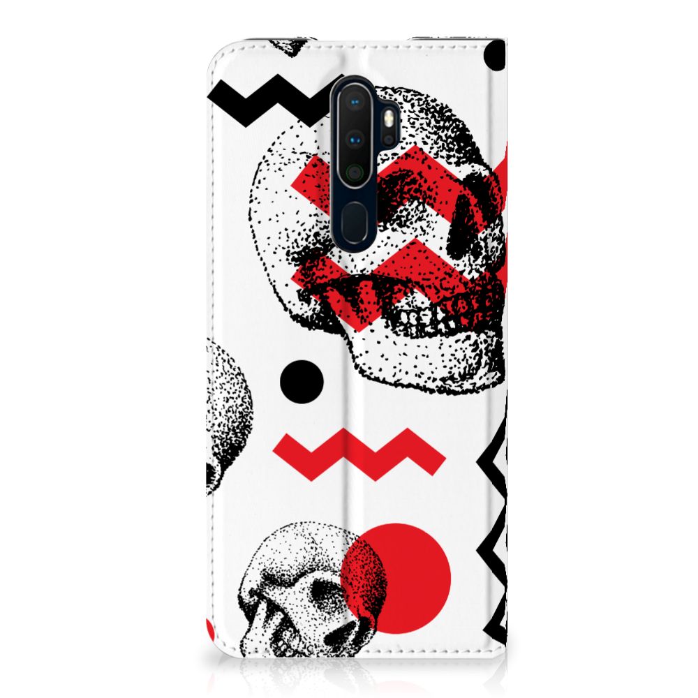 Mobiel BookCase OPPO A5 (2020) | A9 (2020) Skull Red