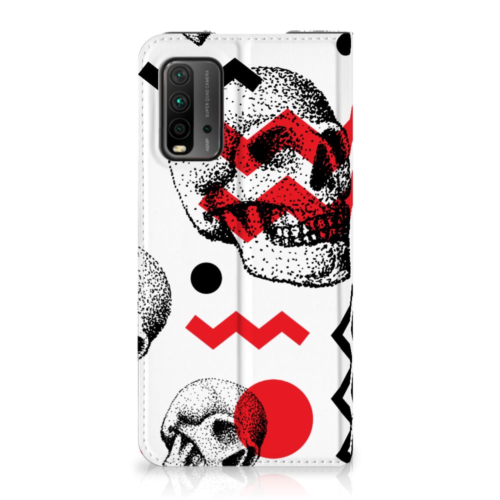 Mobiel BookCase Xiaomi Poco M3 | Redmi 9T Skull Red