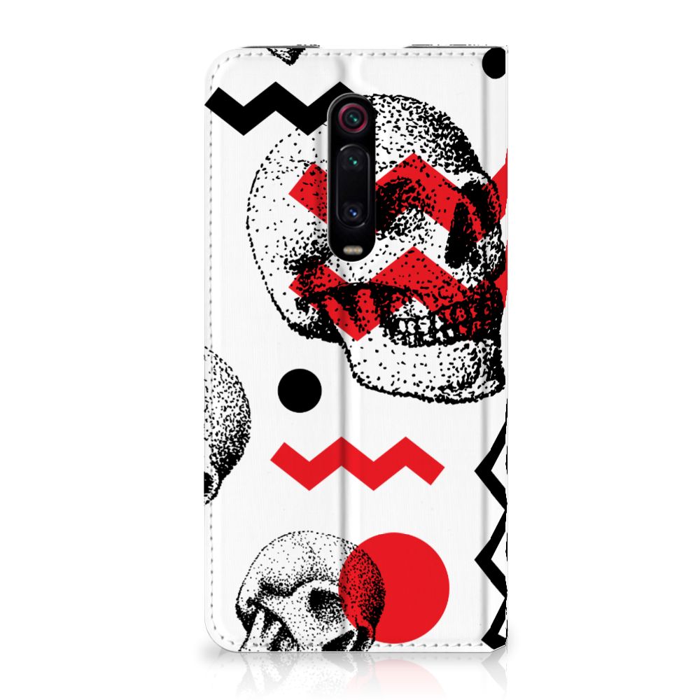 Mobiel BookCase Xiaomi Redmi K20 Pro Skull Red