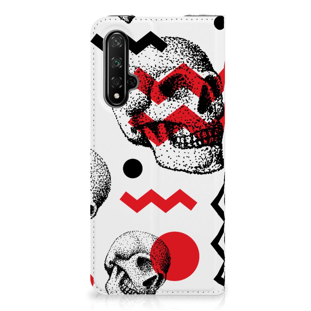 Mobiel BookCase Honor 20 | Huawei Nova 5T Skull Red